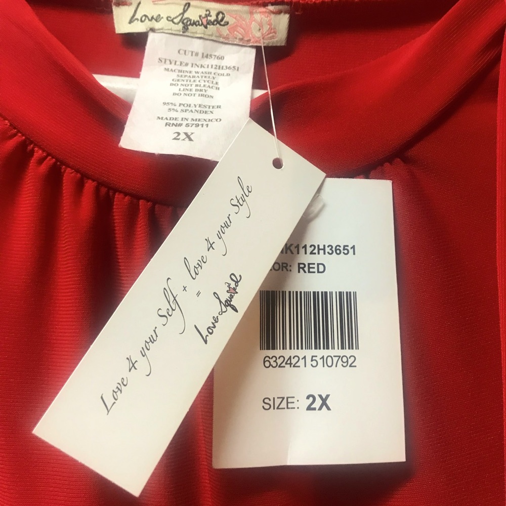 New Sleeveless Red Sheer Dress with Tie at Neck 2X